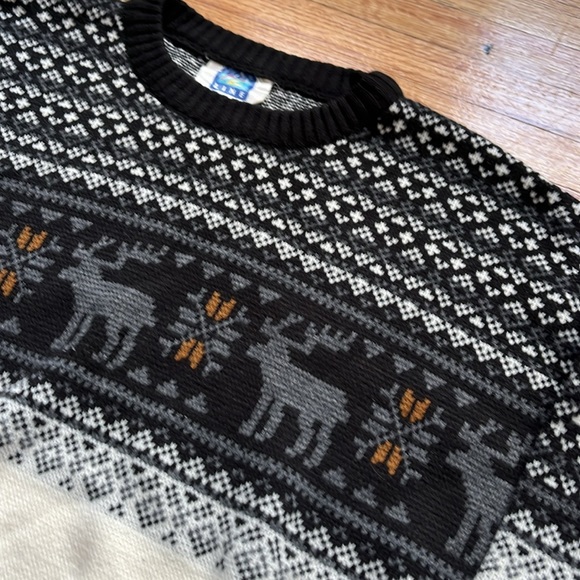 Vintage Reindeer Sweater / Large / 90s / Fine Line - Picture 3 of 7